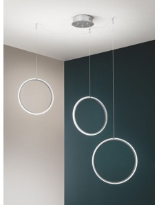 Circus lampadario soggiorno led 43w decentrabile oro o silver anelli dimmerabile luce calda o naturale 2