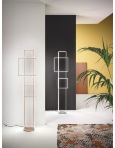 Dowel piantana design moderna doppio quadrato LED 77w oro argento 3000k
