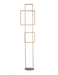 Dowel piantana design moderna doppio quadrato LED 77w oro argento 3000k 2
