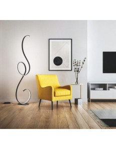 Flok piantana stilizzata design moderno bianca nero argento led 44watt dimmerabile 2