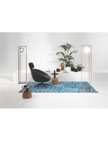 Ginger piantana design quarata moderno nero oro minimal E27