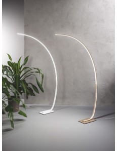 Keep piantana moderna ad arco Led 30w dimmerabile bianco nero oro