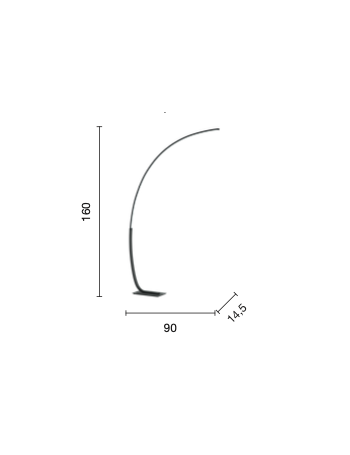 Keep piantana moderna ad arco Led 30w dimmerabile bianco nero oro