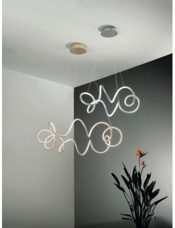 Lap lampadario moderno silver o oro intrecciato Led54w 3000k