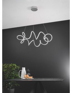 Lap lampadario moderno silver o oro intrecciato Led54w 3000k 2