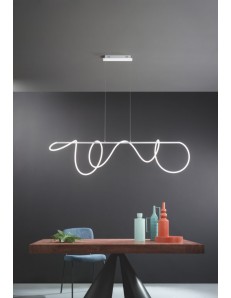 Line lampadario lineare grande 63w LED bianco o nero flessibile modellabile dimmerabile