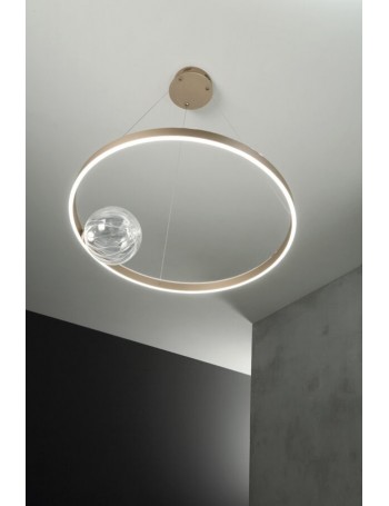 Lisboa lampadario anello 46w LED oro marrone nero nero dimmerabile sfera vetro Lisboa lampadario anello 46w LED oro marrone nero nero dimmerabile sfera vetro