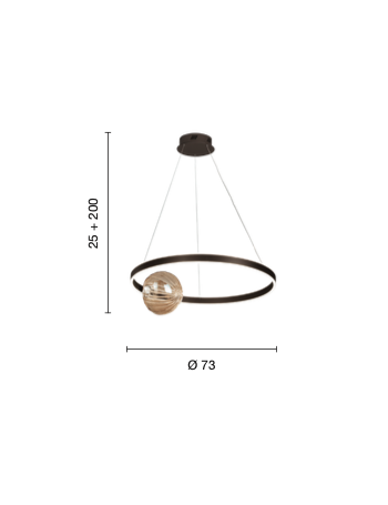 Lisboa lampadario anello 46w LED oro marrone nero nero dimmerabile sfera vetro Lisboa lampadario anello 46w LED oro marrone nero nero dimmerabile sfera vetro