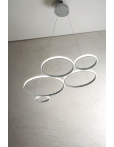 Pois sospensione led 60w moderna argento dimmerabile luce calda o naturale 2
