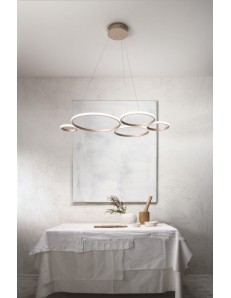 Pois sospensione led 60w moderna oro dimmerabile luce calda o naturale