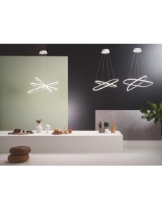 ONDALUCE: Quadra sospensione led 100w moderna bianca dimmerabile in offerta 2
