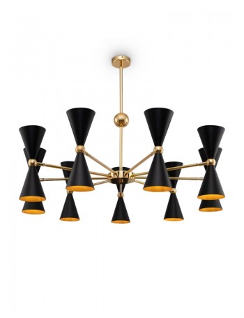 Vesper lampadario soggiorno grande oro e nero metallo E14 Maytoni