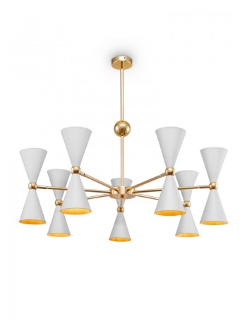 Vesper lampadario a bracci coni bianco e oro metallo E14 Maytoni