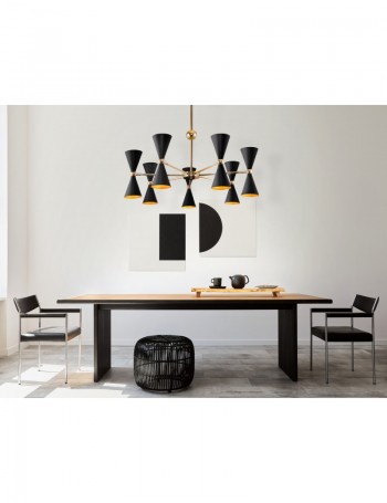 Vesper lampadario nero e oro camera desig metallo E14 Maytoni