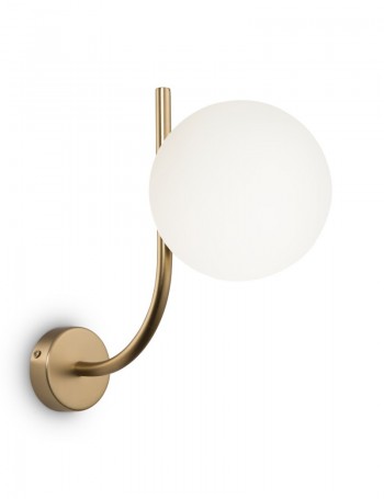 Rendez vous applique minimal ottone con sfera bianca Metallo E14 Maytoni