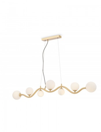 Uva lampadario cucina oro lineare con sfere bianche Metallo G9 Maytoni