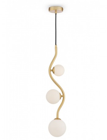 Uva lampada pendel oro con sfere bianche Metallo G9 Maytoni