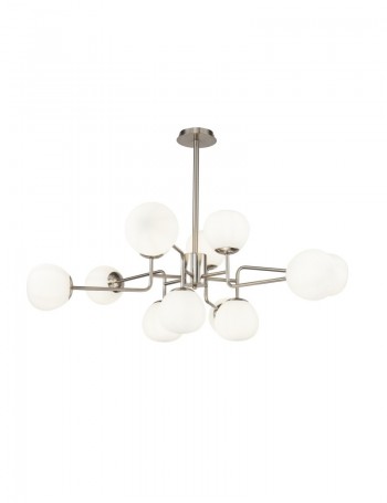 Erich lampadario soggiorno minimal con sfere bianche Metallo E14 Maytoni