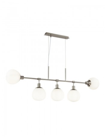 Erich lampadario lineare con sfere bianche cromato Metallo E14 Maytoni