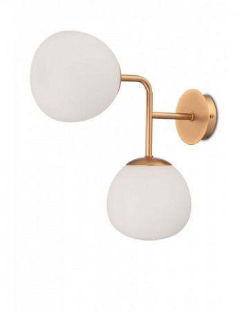 Erich applique ottonata minimalista con doppio diffusore sferico Metallo E14 Maytoni