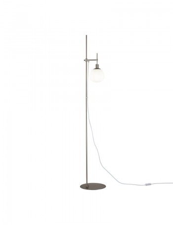 Erich lampada da terra moderna design minimal nickel con diffusore nickel Metallo E14 Maytoni