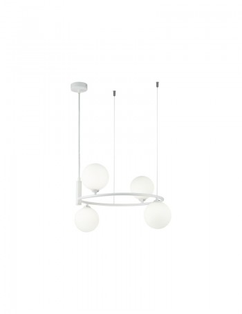 Ring lampadario cucina moderno circolare bianco diffusore sfera Metallo G9 Maytoni