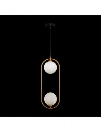 Ring lampda pendel ottonato corridoio modera sfere bianche Metallo G9 Maytoni