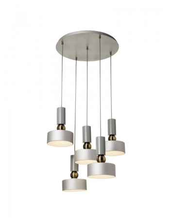 Void lampadario circolare con pendel diffusori metallo grigio Metallo E14 Maytoni