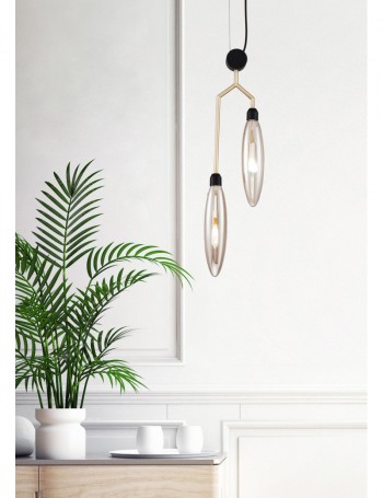 Ventura lampada pendel camera oro opaco con diffusori a goccia Metallo G9 Maytoni