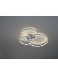 Aaron plafoniera acciaio 3 anelli rgb dimmerabile led 36watt telecomando incluso 2