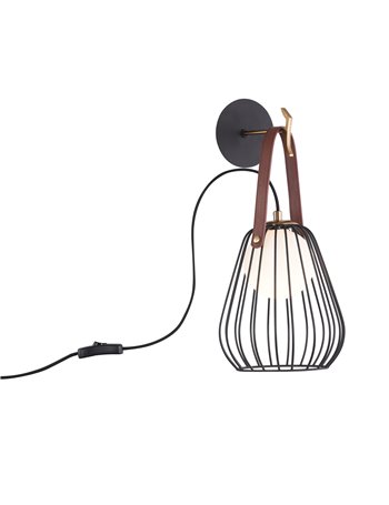 Indiana applique G9 moderno metallo nero e oro IP 20