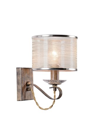 Cable applique E14 classico metallo e Poliresina marrone IP 20