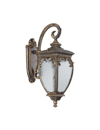 Fleur applique E27 esterno Alluminio nero e oro IP 44