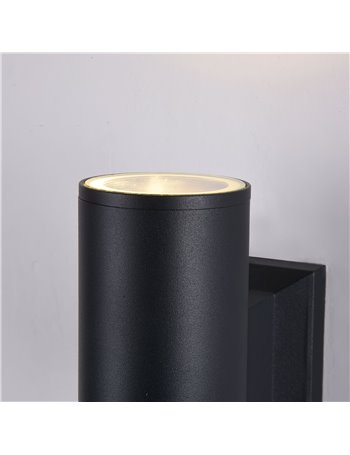 Bowery applique GU10 esterno alluminio nero IP 54