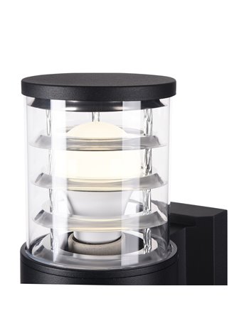 Bronx applique E27 esterno alluminio nero IP 54