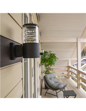 Bronx applique E27 esterno alluminio nero IP 54