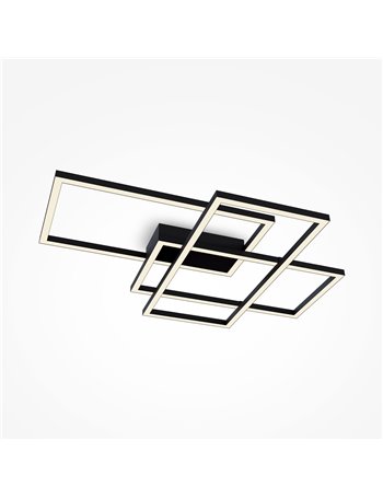 Line lampada plafoniera LED moderna metallo e acrilico nero IP 20