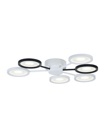 Aprilia lampada plafoniera LED moderna metallo nero e bianco IP 20