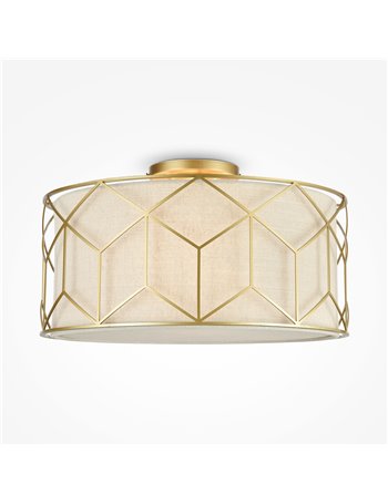 Messina lampada plafoniera E27 classica metallo oro IP 20