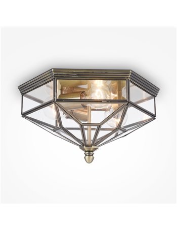 Zeil lampada plafoniera E27 classica metallo bronzo IP 43