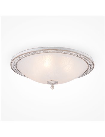 Aritos lampada plafoniera E27 classica metallo bianco e oro IP 20
