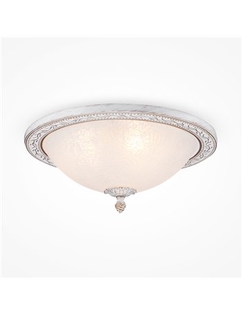 Aritos lampada plafoniera E27 classica metallo bianco e oro IP 20