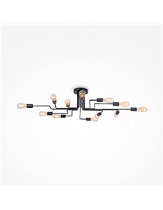 Gilbert lampada plafoniera E27 Maytoni Loft metallo nero IP 20