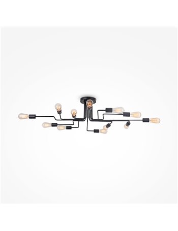 Gilbert lampada plafoniera E27 Maytoni Loft metallo nero IP 20