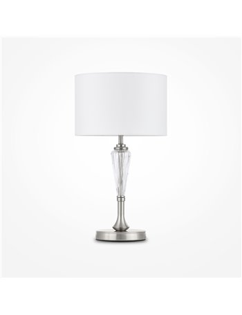 Alicante lampada da tavolo E14 classico metallo e vetro nichel IP 20