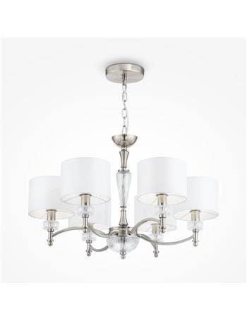 Alicante lampadario E14 classico metallo e vetro nichel IP 20