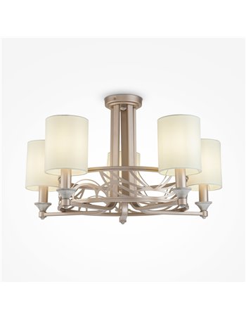 Vittoria lampadario E14 classico metallo crema e oro IP 20