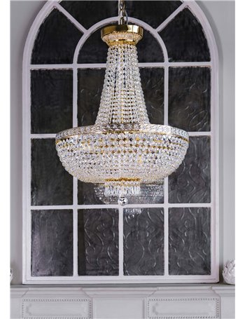 Bella lampadario E14 classico metallo oro IP 20