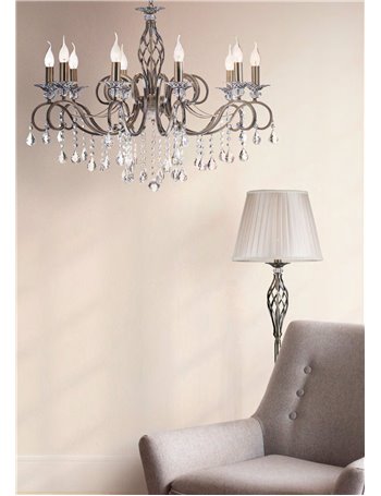 Grace lampadario E14 classico metallo ottone IP 20