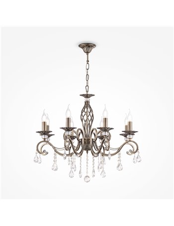 Grace lampadario E14 classico metallo ottone IP 20